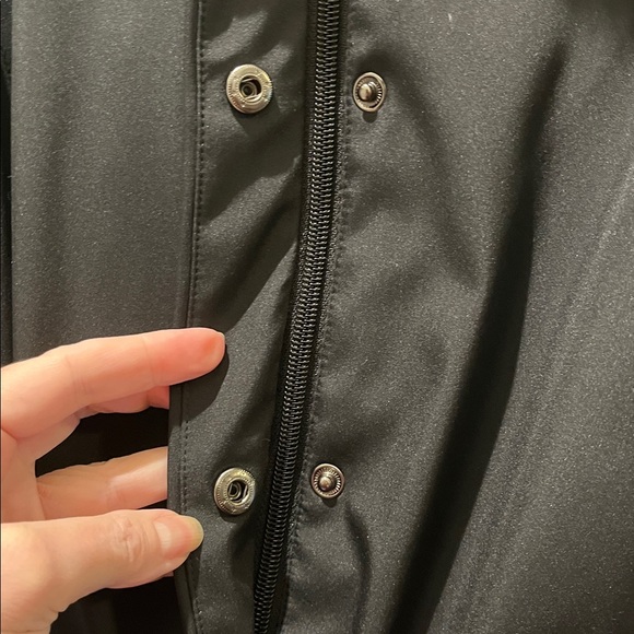 New York & Company L Zip Belted Snap Jacket Faux Fur Trim water repellent NEW - Picture 4 of 11